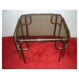 GLASS TOP END TABLE 26X23X20
