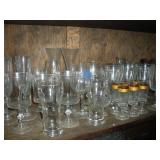 ASSORTED GLASSES AND STEMWARE ---