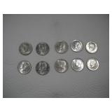 (10) 1967 KENNEDY HALF DOLLARS