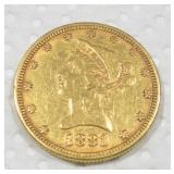 1881 LIBERTY HEAD $10 GOLD COIN