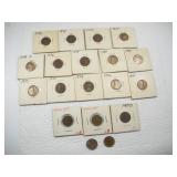 (5) INDIAN HEAD AND (14) WHEAT PENNIES