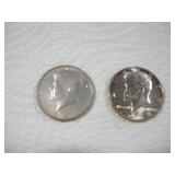 (2) 1964 KENNEDY HALF DOLLARS