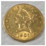 1901 LIBERTY HEAD $10 GOLD COIN