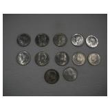 (12) 1968 - 1969 KENNEDY HALF DOLLARS