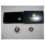 1995 SILVER DOLLAR W/ CLAD HALF DOLLAR---