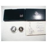 1995 SILVER DOLLAR W/ CLAD HALF DOLLAR---