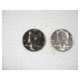 (2) 1964 KENNEDY HALF DOLLARS