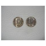 (2) 1964 KENNEDY HALF DOLLARS