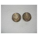 (2) 1964 KENNEDY HALF DOLLARS