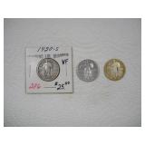 1920 (S) 1926 (S) AND 1928 STANDING LIBERTY SILVER