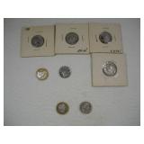 (2) BARBER AND (6) MERCURY SILVER DIMES