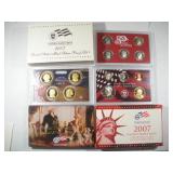 2007 -7 SILVER PROOF COINS 10 OF 14 PROOF COINS W/