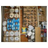 ASSORTED LARGE LIGHT BULBS CONTENTS OF SHELVES