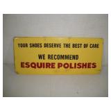 VINTAGE ESQUIRE SHOE POLISH METAL SIGN