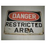 VINTAGE RESTRICTED AREA PORCELIN SIGN