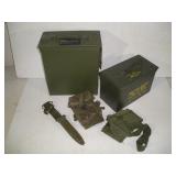AMMO BOXES & MILITARY ITEMS