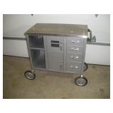 METAL SHOP CART W/ STAINLESS STEEL TOP
