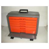 FLAMBEAU PLASTIC HOBBY TOOLBOX W/CONTENTS - -