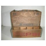 VINTAGE WOODEN REGENT & PEPSI BEVERAGE CRATES - -