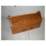 19 IN OAK HOBBY TOOLBOX