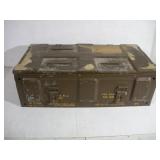 VINTAGE MILITARY METAL AMMO CRATE 25X14X8