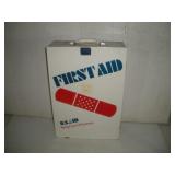 VINTAGE USAIID METAL FIRST AID CABINET 15X6X22