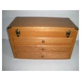 OAK MACHINIST TOOLBOX 3 DRAWERS 21X10X13