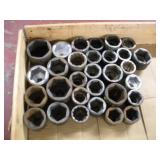 (29) 1 IN DRIVE IMPACT SOCKETS- LARGEST 3 7/8 IN