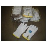 (14 PAIR) MED LEATHER WORK GLOVES