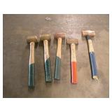 (5) BRASS MALLETS