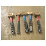 (5) PROTO & ARMSTRONG BRASS MALLETS