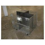 WIRE BASKET ON WHEELS 41X33X35