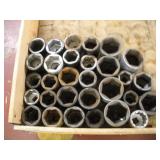 (29) 1 IN DRIVE IMPACT SOCKETS- LARGEST 3 3/8 IN