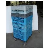 (8) PLASTIC DISHWASHER RACKS W/ CART