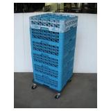 (6) PLASTIC DISHWASHER RACKS W/ CART