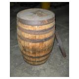 55 GALLON WOODEN BARREL 36 INCH TALL LOOSE RINGS