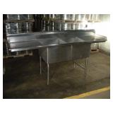 9 FT STAINLESS STEEL DOUBLE BOWL SINK