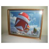 Framed Sailing Quartz Clock, 21x17" Framed Sailing Quartz Clock, 21x17"