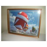 Framed Sailing Quartz Clock, 21x17"