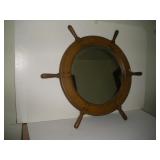 Hand-Crafted Ship Wheel Mirror, 27"