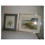 Framed Watercolors, Tallest 21"