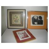 Framed Textile, Scherenschnitte & Screen Prints