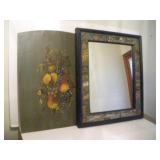 Hand painted Mirror & Metal Sheet, Tallest 23"