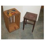 Wood Fruit Crate & Wood Plant Stand Wood Fruit Crate & Wood Plant Stand