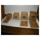 4 Wood Canisters - Largest 7 Inches Tall 4 Wood Canisters - Largest 7 Inches Tall