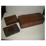 Dove Tail Box & 2 Cigar Boxes  18x7x6 Inches