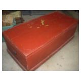 Wood Trunk On Wheels 56x25x21 Inches Wood Trunk On Wheels 56x25x21 Inches