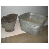 Galvanized Tub & Ash Can  20x20x12 Inch