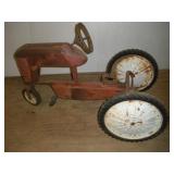 Vintage Tractor Ride On Toy  21"x40"x27"