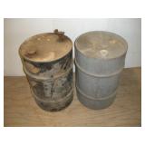 (2) 16 Gallon Metal Drums